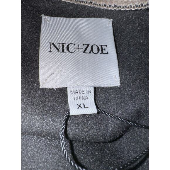 NIC+ZOE Knit Long Sleeve Pocket Lounge Around Draped Front Jacket Chestnut, XL - Picture 7 of 11